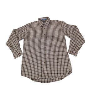Pendleton Shirt Men's Brown Plaid Canterbury Cloth Button Down Wool Pima Blend M